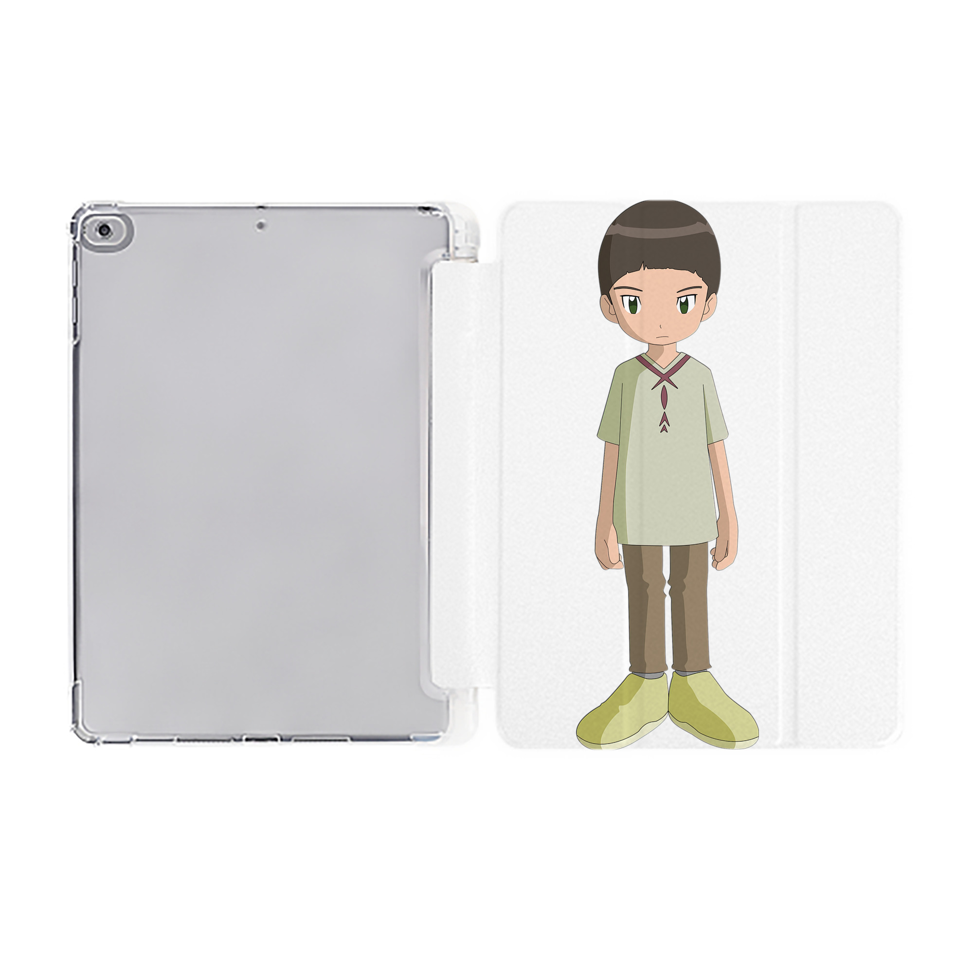 （画像用） Digimon デジタルモンスター/デジモン IPad ケース ペン収納付き 三つ折りスタンド PUレザー×シリコン 対応機種9.5/10.5/10.9インチ